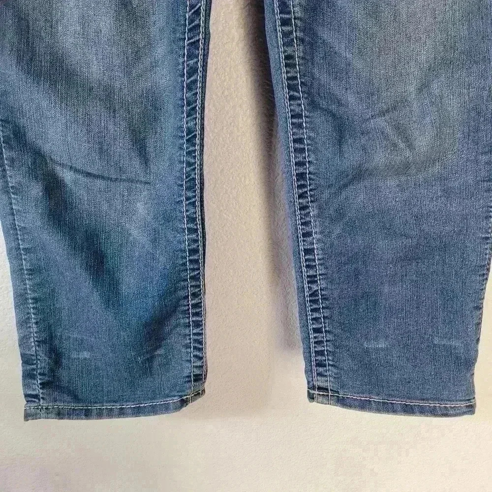 7 Seven For All Mankind Womens Thick Stitch Crop Stretch Denim Jeans Size 8 - Picture 6 of 12